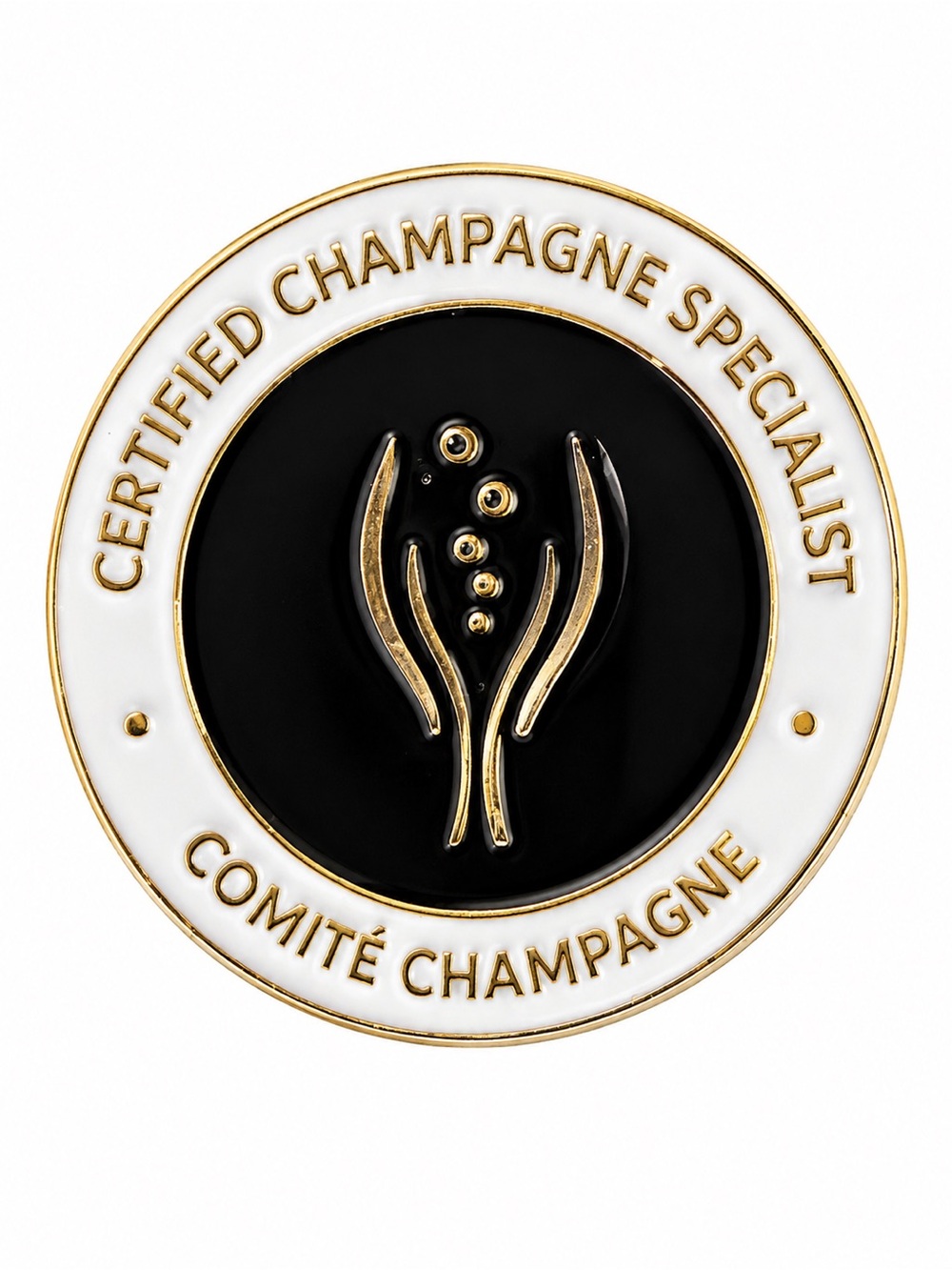 Certified Champagne Specialist Comité Champagne Gold Enamel Lapel Pin